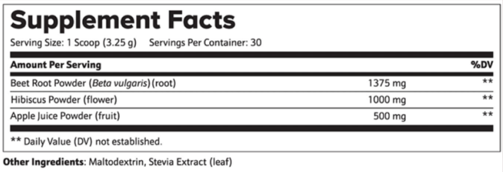 BloodFlow Guardian Supplement Facts